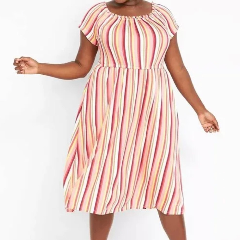 Lane Bryant Striped Stretchy fit/flare Dress size 18/20